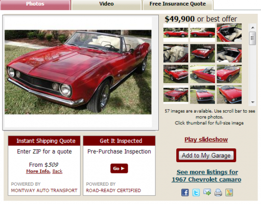 Free Online Auto Transport Rate Widget Exclusively for the Classic Car Dealers and Vintage Auto Collectors of ClassicCars dot Com