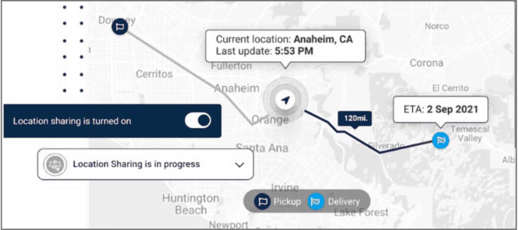 M.A.P. dashboard enables visibility of units in transit