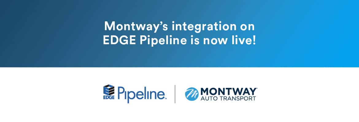 EDGE Pipeline and Montway Auto Transport logos with headline: Montway's integration on EDGE Pipeline is now live!