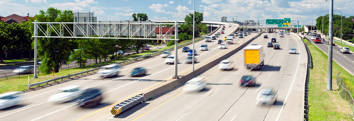 Cars driving on the highway