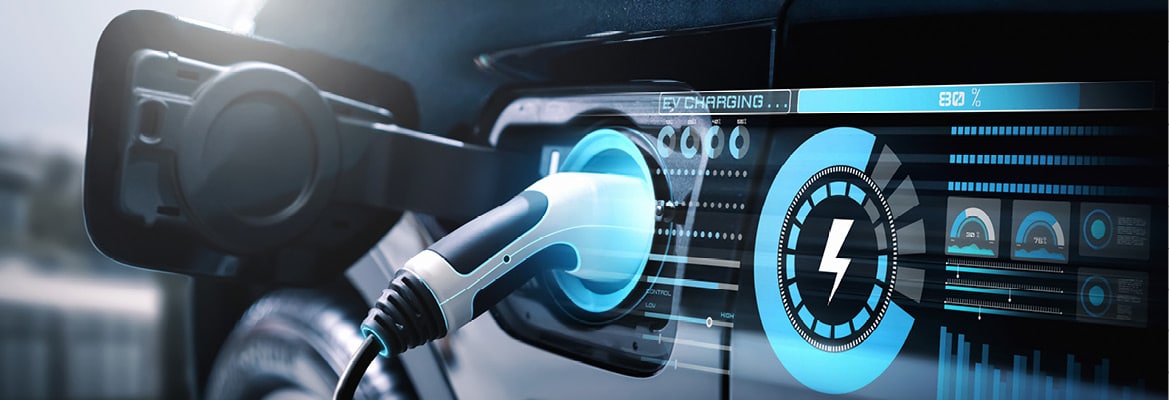 Electric car maintenance and EV charging.