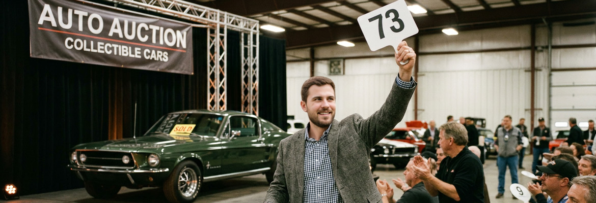 man at auto auction