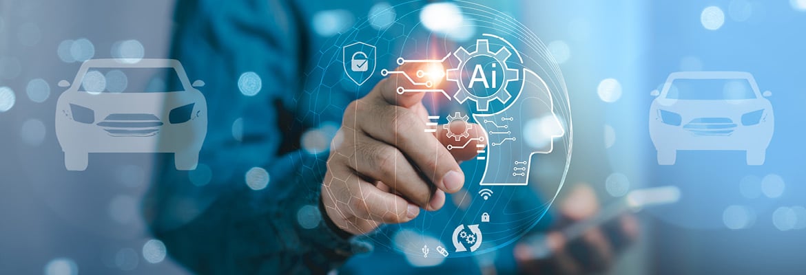 Auto industry worker using AI for competitive advantage.