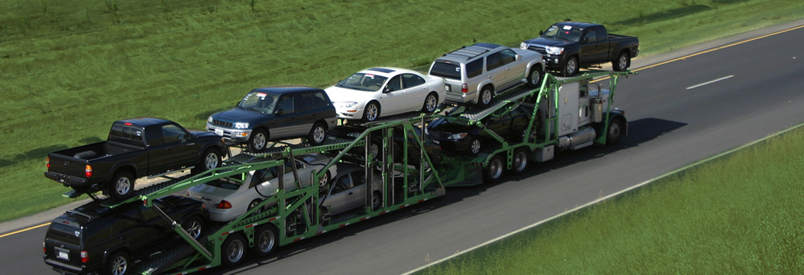 Best car shipping company Montway transports cars on open carrier.